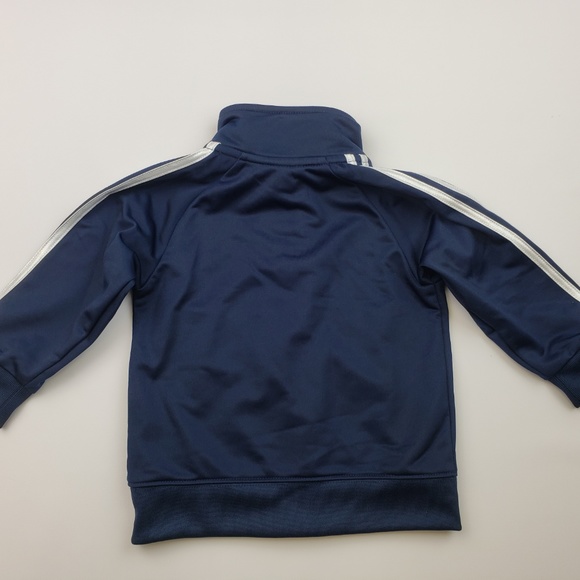 Adidas Boys Athletic Track Jacket size 9M Blue QE20 - Picture 2 of 3